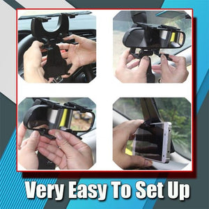 Βάση Στήριξης Κινητού για τον Καθρέφτη του Αυτοκινήτου 360 Μοιρών 2.0